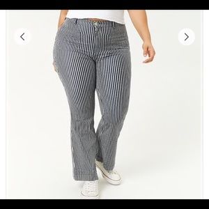 High waist striped sailor style jeans